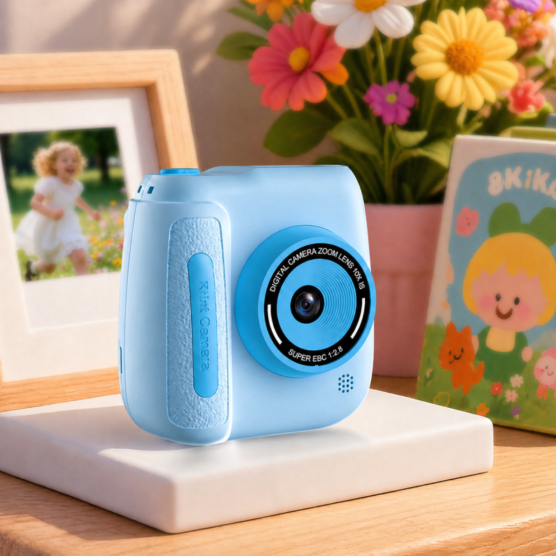 Дитячий цифровий фотоапарат DELANDA з миттєвим друком та записом відео - блакитний