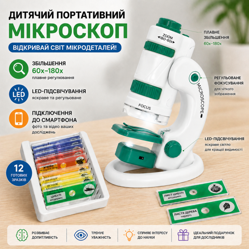 Дитячий портативний мікроскоп SD 227 - зелений