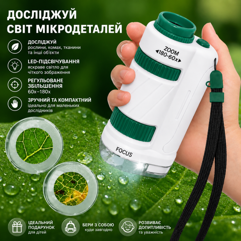 Дитячий портативний мікроскоп SD 227 - зелений