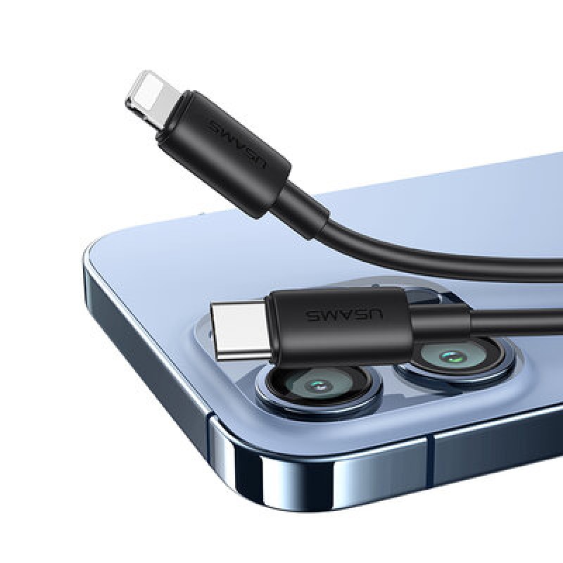Кабель Usams SJ712 Type-C To Lightning 30W Fast Charging Data Cable black (SJ712USB01)