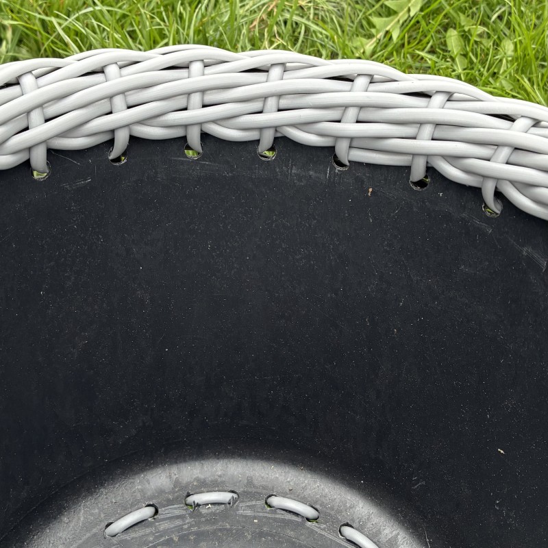 Кашпо з ротангу 12 л (ручна робота), стильний горщик для квітів - мармуровий бежевий