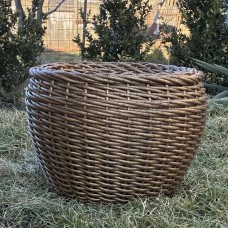 Кашпо з ротангу 12 л (ручна робота), стильний горщик для квітів - бронзове дерево
