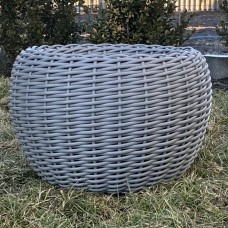 Кашпо з ротангу 12 л (ручна робота), стильний горщик для квітів - сірий кварц