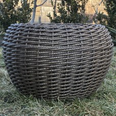 Кашпо з ротангу 12 л (ручна робота), стильний горщик для квітів - мармуровий скарб