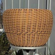 Кашпо з ротангу 20 л (ручна робота), великий горщик для рослин - капучіно