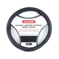 Чохол на кермо Carlife 35-37 см шкіряний, чорний SW234S