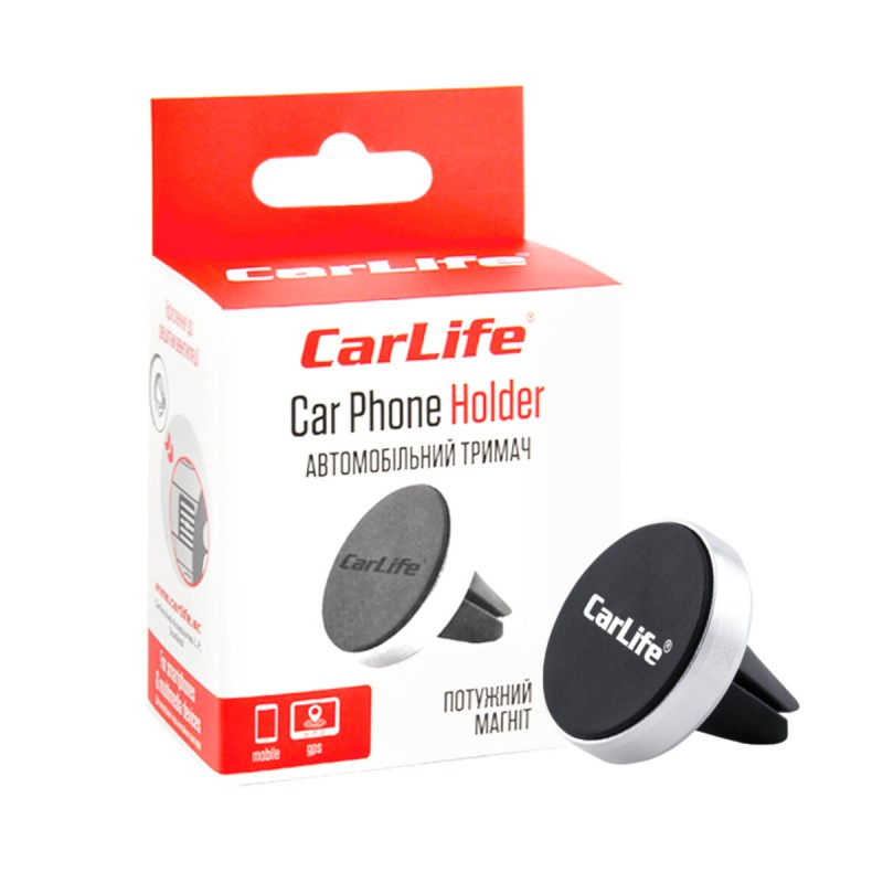 Тримач мобільного телефону автомобільний Carlife магнітний на дефлектор PH611