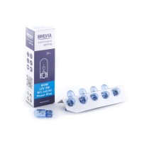 Лампа розжарювання Brevia W5W 12V 5W W2.1x9.5d Power Blue CP, 10шт