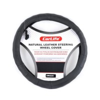 Чохол на кермо Carlife 41-43 см шкіряний, чорний SW225XL