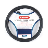 Чохол на кермо Carlife 39-41 см зі штучної шкіри, чорний SW114L
