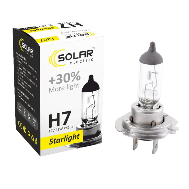 Галогенова лампа Solar H7 12V 55W PX26d Starlight +30% 1207