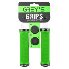 Гріпси керма Grey's з гумовим покриттям 130мм зелені 2шт GR17520