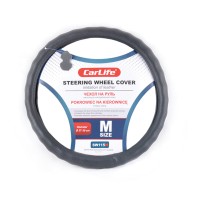 Чохол на кермо Carlife 37-39 см зі штучної шкіри, чорний SW115M