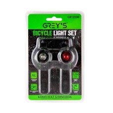 Набір велосипедного світла Grey's 2хLEDs 0,5W 2хCR2032 2шт