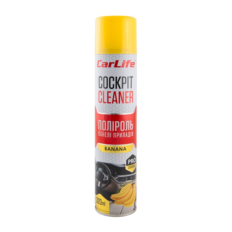 Поліроль для панелі приладів CarLife Cockpit Cleaner Банан, 320мл