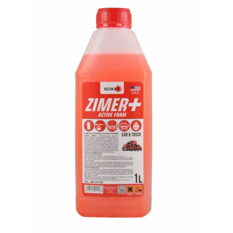Активна піна Nowax Zimer+ Active Foam суперконцентрат для безконтактної мийки, 1л