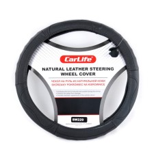 Чохол на кермо Carlife 41-43 см шкіряний, чорний SW229XL