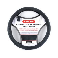 Чохол на кермо Carlife 39-41 см шкіряний, чорний SW231L