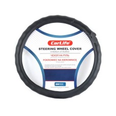 Чохол на кермо Carlife 41-43 см зі штучної шкіри, чорний SW111XL