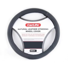 Чохол на кермо Carlife 41-43 см шкіряний, чорний SW234XL