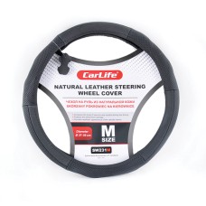 Чохол на кермо Carlife 37-39 см шкіряний, чорний SW231M