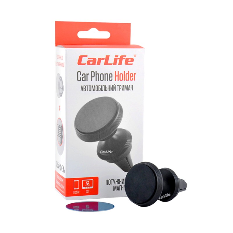 Тримач мобільного телефону автомобільний Carlife магнітний на дефлектор PH609