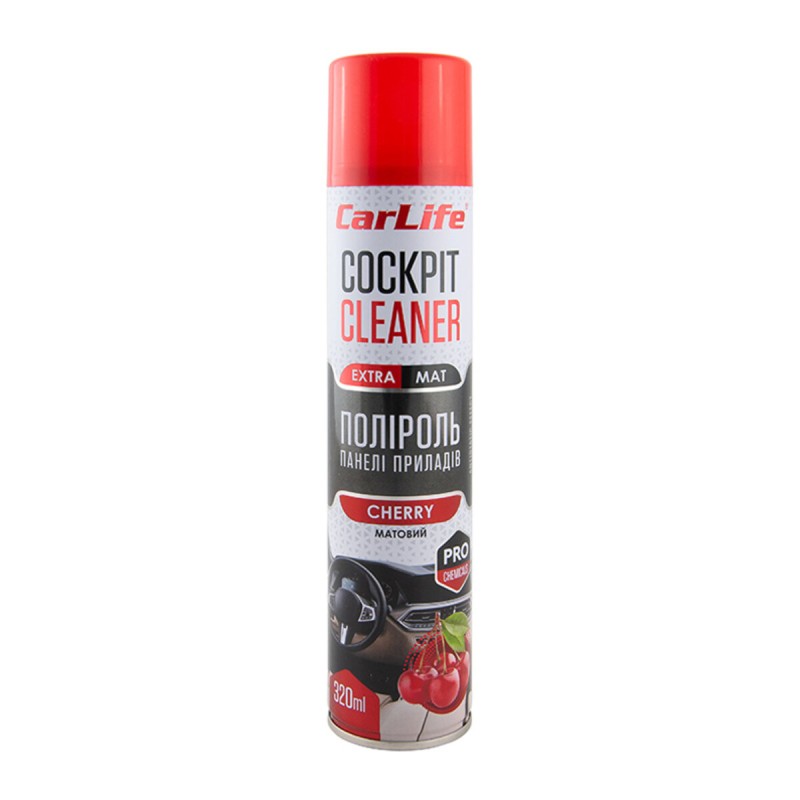 Поліроль для панелі приладів CarLife Cockpit Cleaner EXTRA MAT Вишня, 320мл