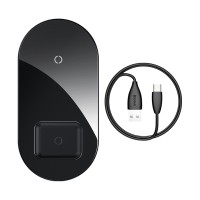 БЗП Baseus Simple 2in1 Wireless Charger 18W Max For Phones+Pods Black