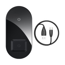 БЗП Baseus Simple 2in1 Wireless Charger 18W Max For Phones+Pods Black