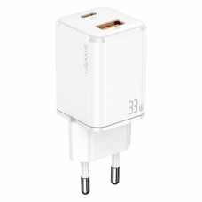 МЗП Usams US-CC144 T43 33W Dual Ports GaN Mini Fast 1A+1C Charger (EU) White