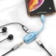 Кабель-перехiдник Baseus IP Male to Dual iP&3.5mm Female L51 Blue