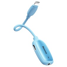 Кабель-перехiдник Baseus IP Male to Dual iP&3.5mm Female L51 Blue