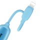 Кабель-перехiдник Baseus IP Male to Dual iP&3.5mm Female L51 Blue