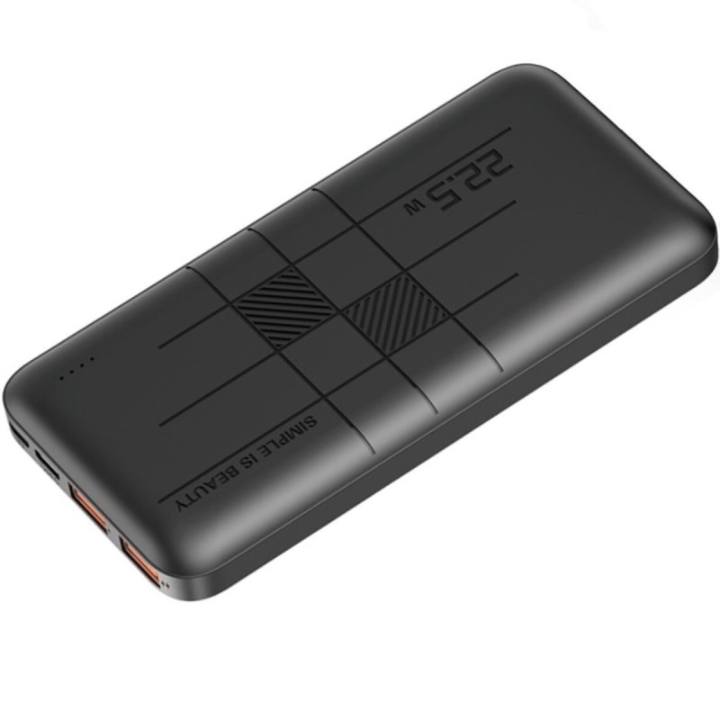 Зовнішній акумулятор XO PR187 fast charge light display PD20W+QC22.5W 10000mAh Black
