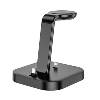 Бездротовий зарядний пристрій HOCO CW43 Graceful 3-in-1 charger Black