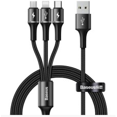 Кабель Baseus halo data 3-in-1 cable USB For M+L+T 3.5A 1.2m Black