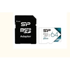 microSDXC (UHS-1) SiliconPower Elite Color (White) 64Gb class 10 (adapter SD)