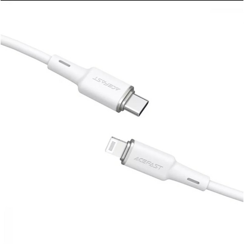 Кабель ACEFAST C2-01 Type-C to iP 3A, 20W, 1.2m silicone, zinc connectors, White