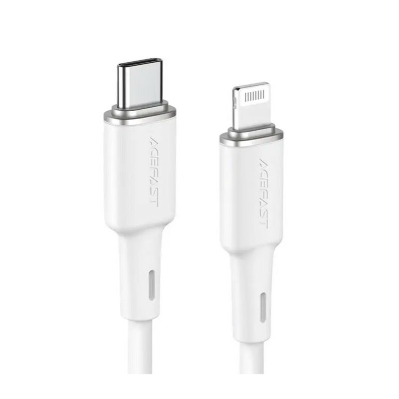 Кабель ACEFAST C2-01 Type-C to iP 3A, 20W, 1.2m silicone, zinc connectors, White