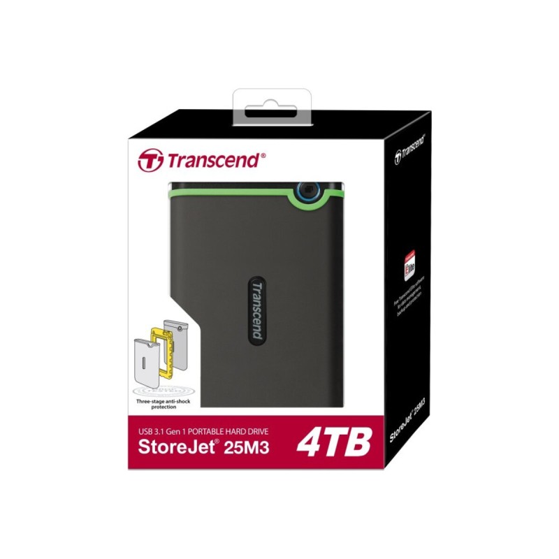 PHD External 2.5'' Transcend USB 3.1 25M3S 4Tb Iron Gray SATA
