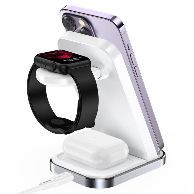 Бездротовий зарядний пристрій ACEFAST E15 desktop 3-in-1 wireless charging stand White