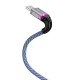 Кабель BOROFONE BU25 USB to Type-C, 3A, 1.2m, nylon, aluminum connectors, light indicator, Blue
