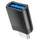 Кабель-перехiдник HOCO UA17 Type-C male to USB female USB3.0 adapter Black