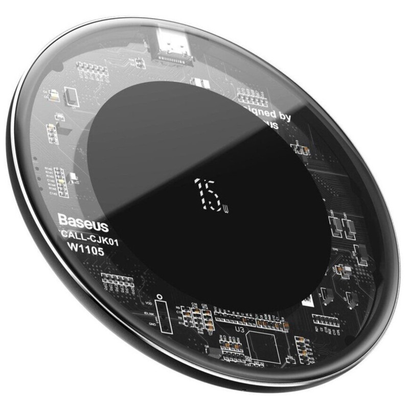 Бездротовий зарядний пристрій Baseus Simple Wireless Charger15W (UpdatedVersion forType-C) Transparent
