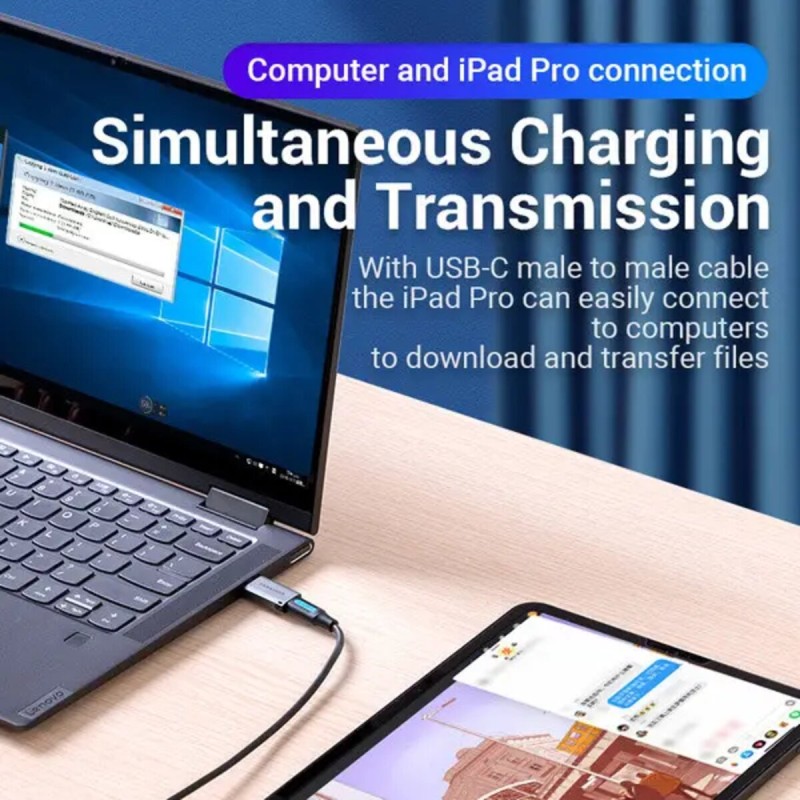 Адаптер Vention USB 3.0 Male to USB-C Female Adapter Gray Aluminum Alloy Type (CDPH0)