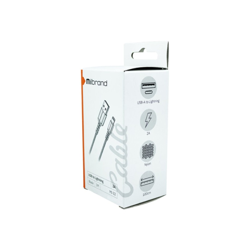 Кабель Mibrand MI-32 Nylon Charging Line USB for Lightning 2A 1m Black