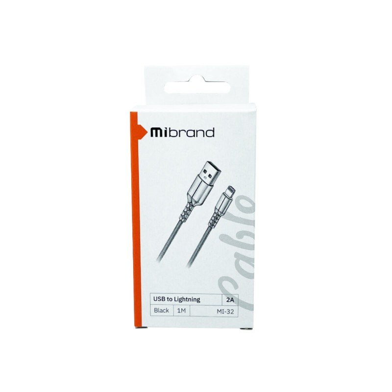 Кабель Mibrand MI-32 Nylon Charging Line USB for Lightning 2A 1m Black