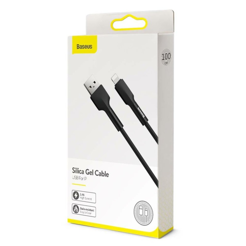 Кабель Baseus Silica gel cable USB For IP 1m Black