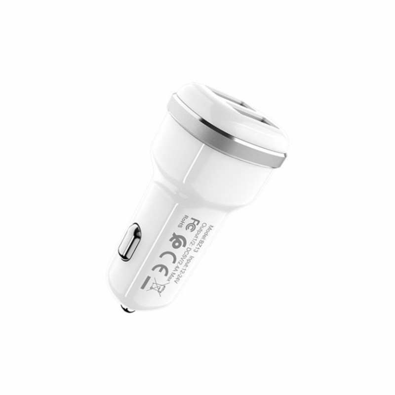 Автомобільний зарядний пристрій BOROFONE BZ13 Extreme dual port car charger White