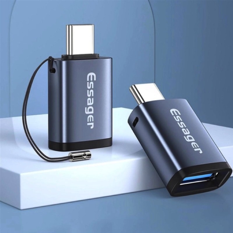 Адаптер Essager Soray OTG (USB Female to Type-C Male) USB3.0 Adaptor  grey (EZJAC-SRA0G)
